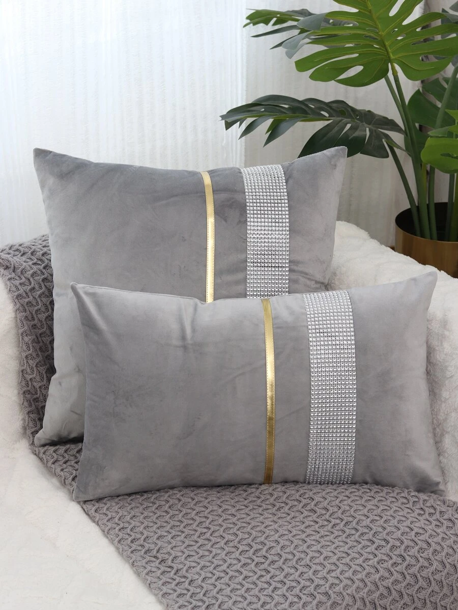 1 vỏ đệm trang trí bằng đá thạch anh không có chất độn - Màu xám đen - Xem 1