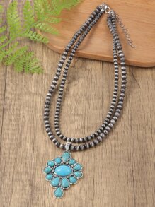 Vòng cổ đính cườm quyến rũ màu ngọc lam - Nhiều màu - Xem 2