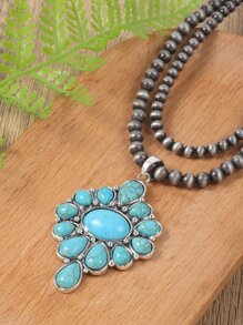 Vòng cổ đính cườm quyến rũ màu ngọc lam - Nhiều màu - Xem 3