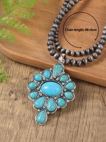 Vòng cổ đính cườm quyến rũ màu ngọc lam - Nhiều màu - Xem 4