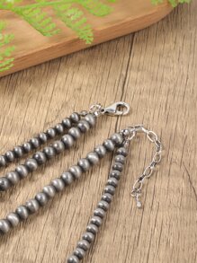 Vòng cổ đính cườm quyến rũ màu ngọc lam - Nhiều màu - Xem 5