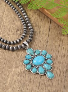 Vòng cổ đính cườm quyến rũ màu ngọc lam - Nhiều màu - Xem 6