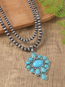 Vòng cổ đính cườm quyến rũ màu ngọc lam - Nhiều màu - Xem 7