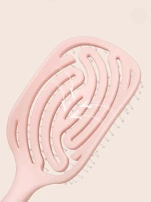 1 peine de costillas, cepillo de pelo hueco, peines de masaje para el cabelludo con dientes de peine ultrasuaves, desenredador de peinado, secado rápido, se desliza a través de enredos con facilidad, cepillo de pelo - Rosa - Ver 2