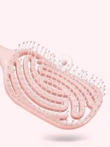 1 peine de costillas, cepillo de pelo hueco, peines de masaje para el cabelludo con dientes de peine ultrasuaves, desenredador de peinado, secado rápido, se desliza a través de enredos con facilidad, cepillo de pelo - Rosa - Ver 4