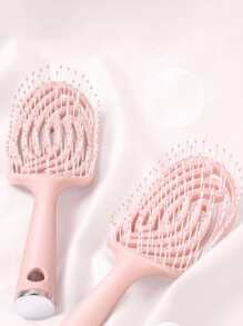 1 peine de costillas, cepillo de pelo hueco, peines de masaje para el cabelludo con dientes de peine ultrasuaves, desenredador de peinado, secado rápido, se desliza a través de enredos con facilidad, cepillo de pelo - Rosa - Ver 5