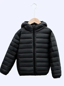 SOLOCOTE 女大童輕便拉鍊連帽口袋夾克適合萬聖節和冬天 - 黑色 - 查看 3