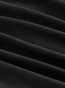 SHEIN MOD Đầm Xù Trọn gói màu trơn Giải trí - màu đen - Xem 4