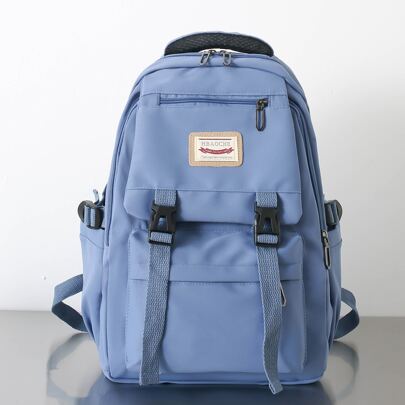 Release Buckle Decor Functional Backpack