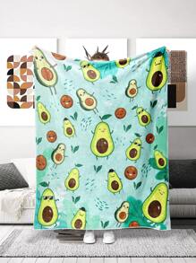 1 chiếc chăn họa tiết quả bơ - Nhiều màu - Xem 1