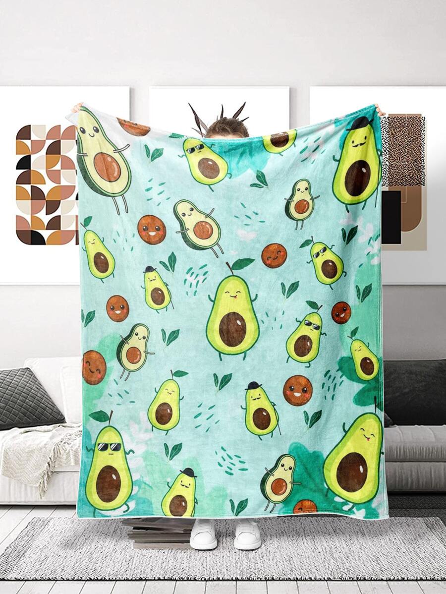 1 chiếc chăn họa tiết quả bơ - Nhiều màu - Xem 1