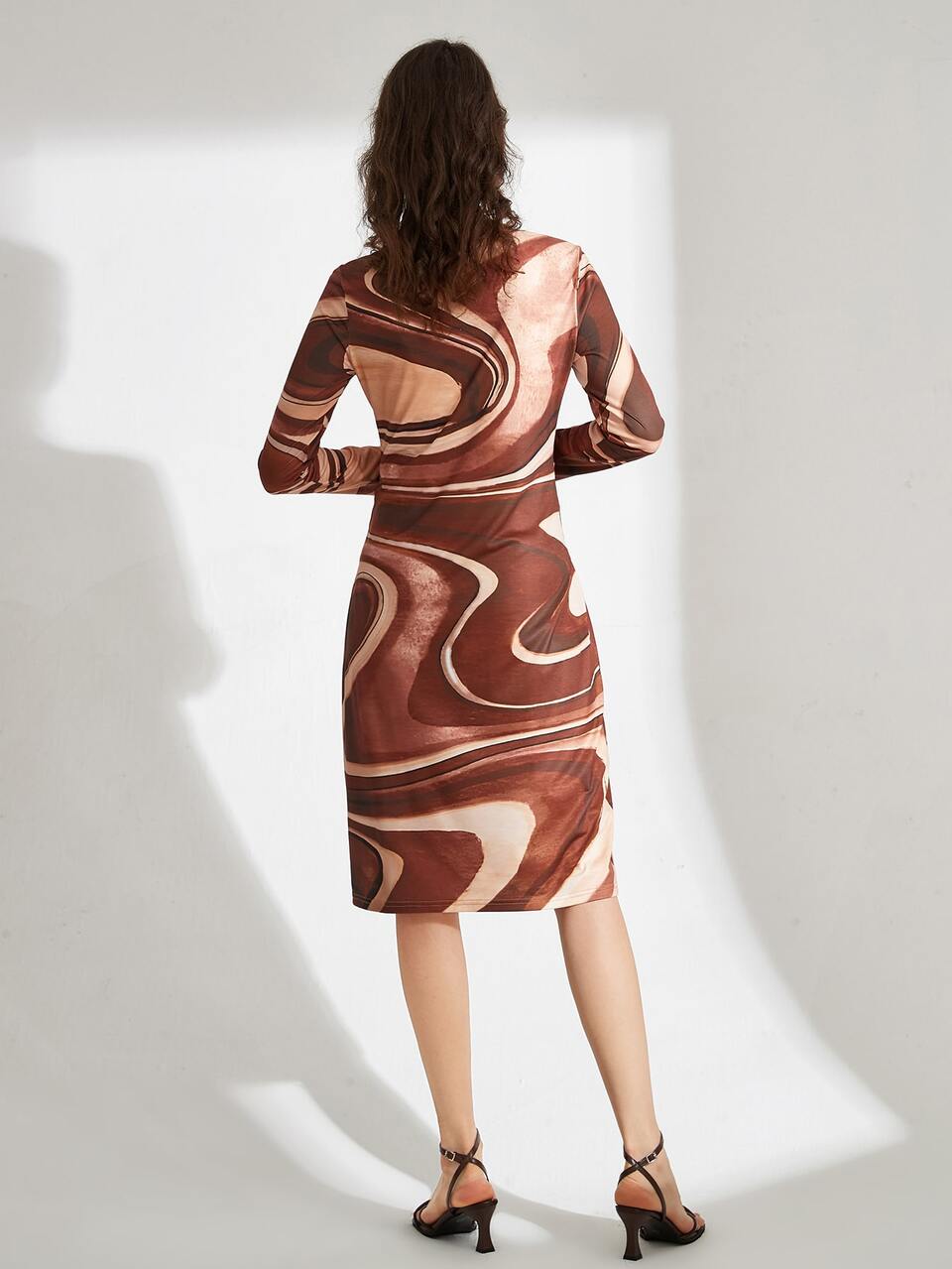 Maternity Marble Print Twist Detail Dress