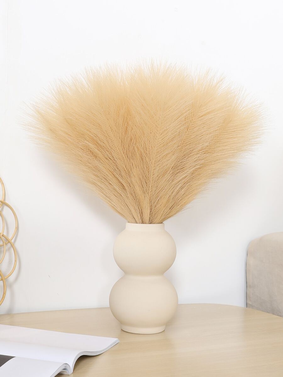 人造模擬蘆葦 - 假植物用於婚禮、派對和家居裝飾 - 杏色 - 查看 1