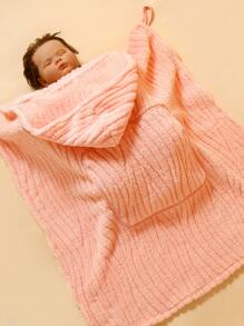 1 chiếc chăn quấn em bé bằng vải nhung tình yêu Valentine - Hồng - Xem 4