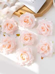 5 件人造玫瑰花头适用于婚礼装饰、伴娘新娘花束、腕花、花墙、插花、家居装饰、新年装饰、情人节礼物、情人节、礼物 - 淺粉色 - 查看 4