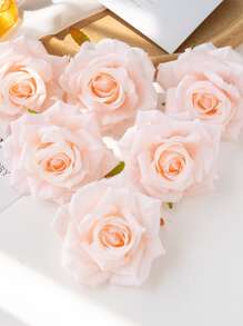 5 件人造玫瑰花头适用于婚礼装饰、伴娘新娘花束、腕花、花墙、插花、家居装饰、新年装饰、情人节礼物、情人节、礼物 - 淺粉色 - 查看 5