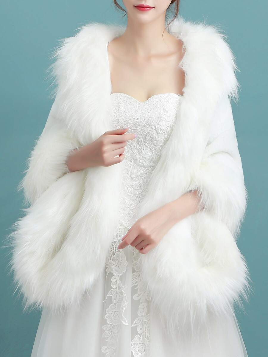 Chal de boda esponjoso y contrastante para ropa de otoño para mujeres ...