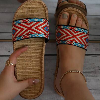 Geometric Pattern Single Band Slides