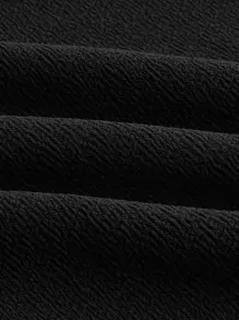 SHEIN Unity Đầm Tương phản Mesh Cắt ra Dây kéo màu trơn Thanh lịch - màu đen - Xem 3