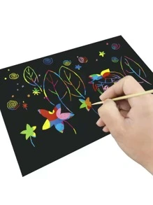 10入組混合圖案刮画紙 - 彩色 - 查看 2