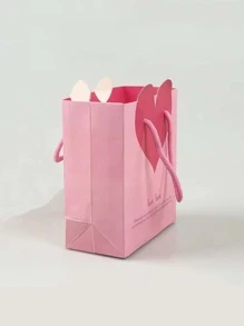 1个情人节纸质礼品袋，带提手，牛皮纸包装袋，适合趣味送礼、新奇礼物交换、情人节礼物包装、派对小礼品 - 彩色 - 查看 5