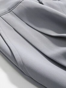 DAZY 素色褶皺面料定制西褲 - 霧霾藍 - 查看 3