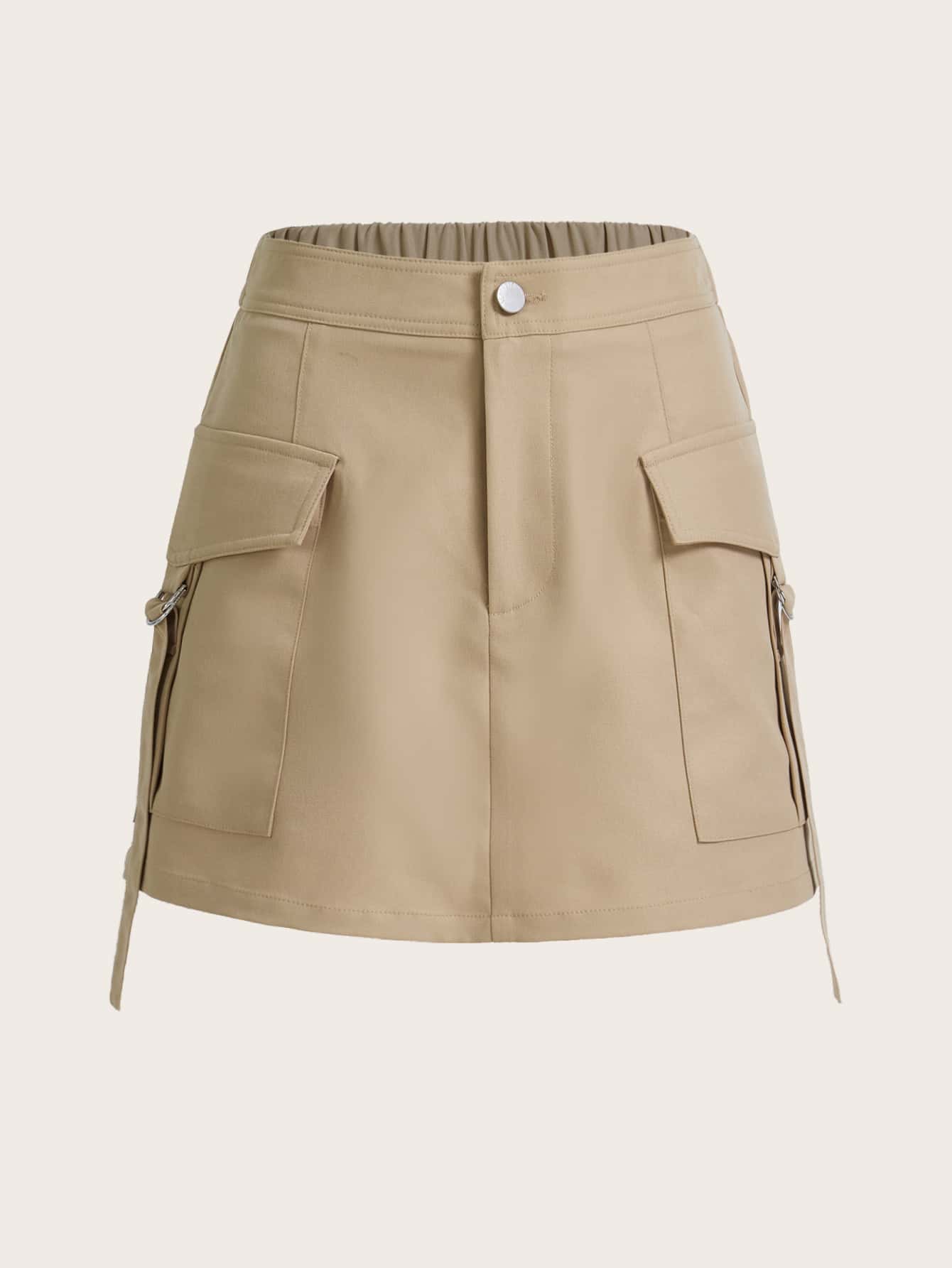 SHEIN EZwear 翻蓋口袋工裝裙