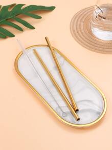 2 chiếc ống hút bằng thép không gỉ & 1 bàn chải làm sạch - Vàng - Xem 4