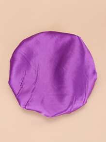 Solid Hair Bonnet Silk Bonnet Satin Bonnet - Purple - View 2