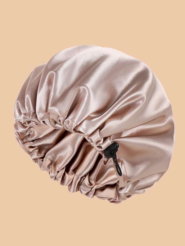 Solid Drawstring Detail Hair Bonnet Silk Bonnet Satin Bonnet