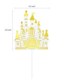 1 pieza Decoración de pastel castillo en forma de - Amarillo - Ver 3