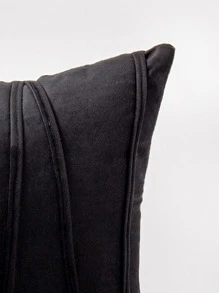 1入組簡約靠墊套黑色抱枕套不含枕芯適用於沙發家居裝飾 - 黑色 - 查看 5