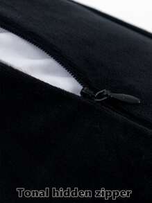 1入組簡約靠墊套黑色抱枕套不含枕芯適用於沙發家居裝飾 - 黑色 - 查看 6