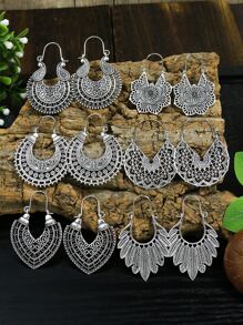 TopHanqi 6pairs Hollow Out Hoop Earrings