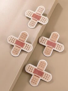 4pcs Band-Aid Decor Alligator Hair Clip - Multicolor - View 1