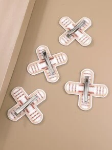 4pcs Band-Aid Decor Alligator Hair Clip - Multicolor - View 2