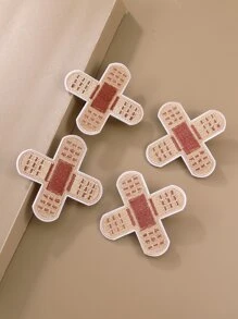 4pcs Band-Aid Decor Alligator Hair Clip - Multicolor - View 3