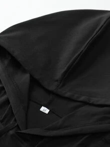 Manfinity Homme Men T-Shirts Fit Drop Shoulder Short Sleeve Slogan Tee Letter Graphic Casual Simple Summer Polyester - Black - View 3