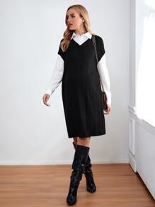 SHEIN Maternidad Vestido 2 en 1 con botón delantero
