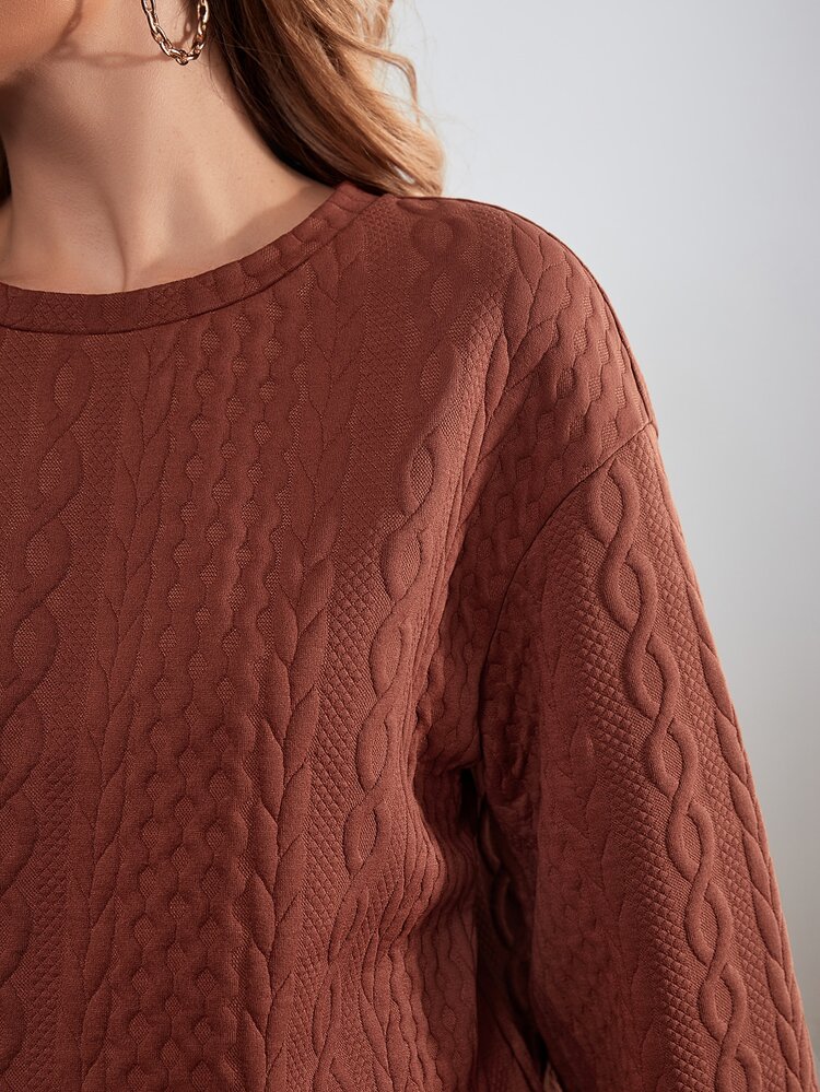 SHEIN Maternidad Sudadera de hombros caídos - Café integral - Añade 6