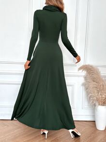 EMERY ROSE Đầm Túi màu trơn Thanh lịch - màu xanh lá - Xem 2