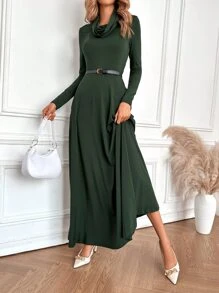 EMERY ROSE Đầm Túi màu trơn Thanh lịch - màu xanh lá - Xem 5