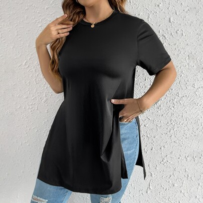 Plus Split Hem Tee