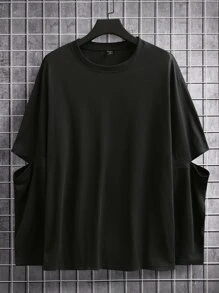 Manfinity Hypemode Loose Fit Men's Cut Out Drop Shoulder T-Shirt - Black - View 1