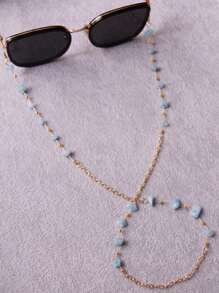 Stone Decor Glasses Chain - Multicolor - View 1