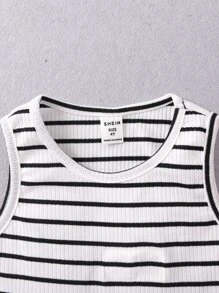 Young Girl Striped Print Tank Top