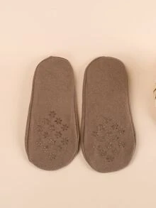 Tất mắt cá chân họa tiết hoa - màu nâu - Xem 2