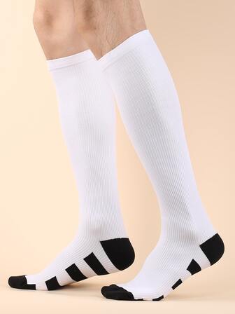 男士雙色高筒襪