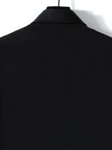Manfinity Homme 男士格紋補丁貼口袋襯衫和褲子不帶T恤 - 黑色 - 查看 3