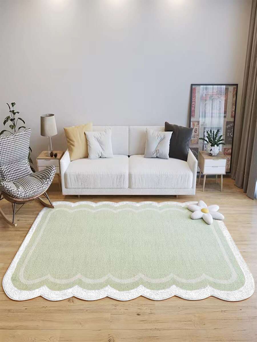 1pc Scallop Trim Rug | SHEIN USA